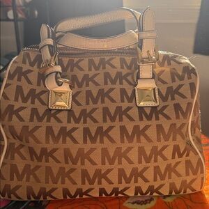 Michael Kors Tan and Brown Duffel Bag